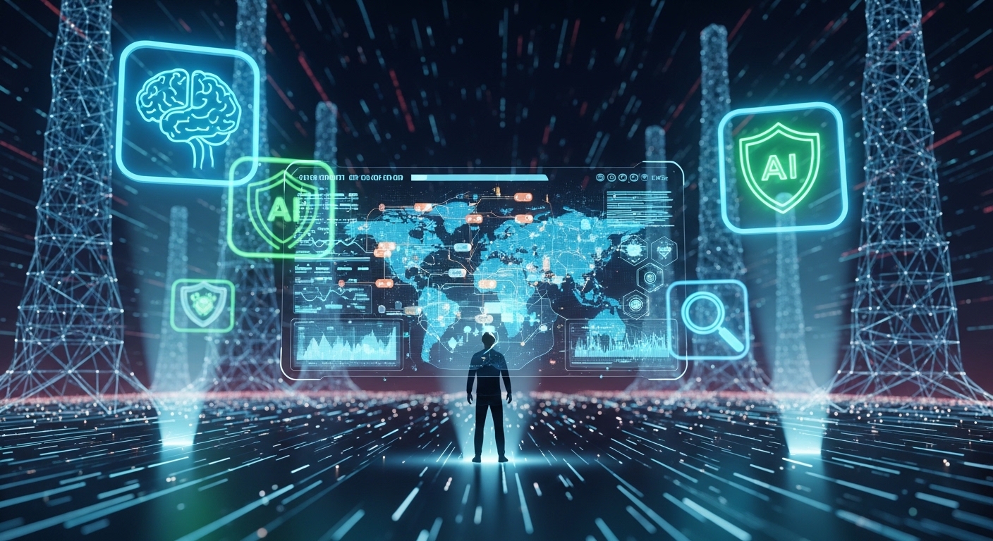 A 3D illustration showing the most important digital security trends in 2026.