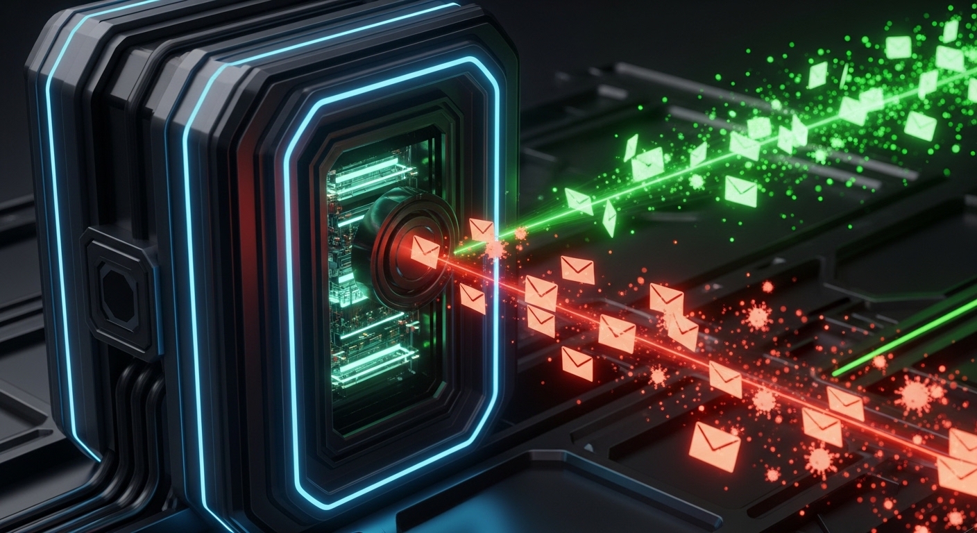 A 3D digital illustration representing ZeroBounce's highly secure and accurate email verification process.