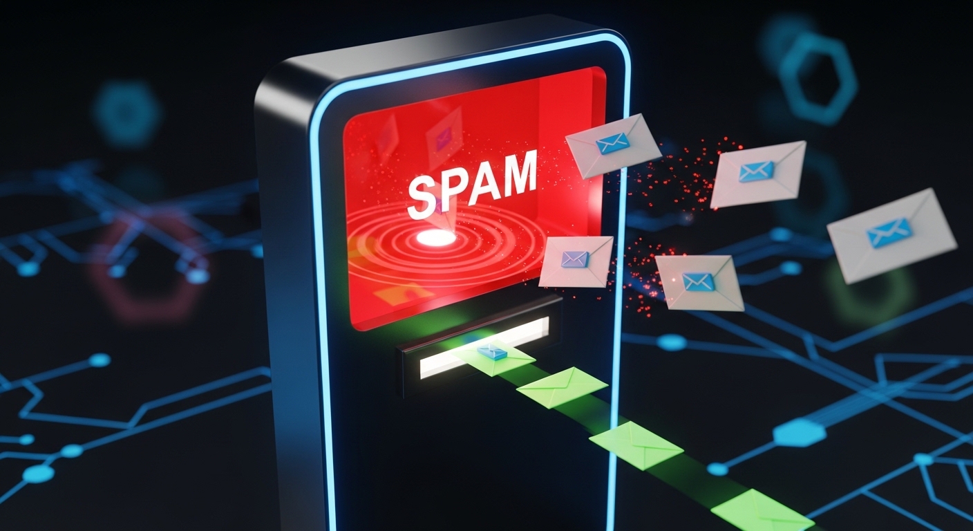 A 3D illustration demonstrating why your cold emails are going to spam instead of the primary inbox.