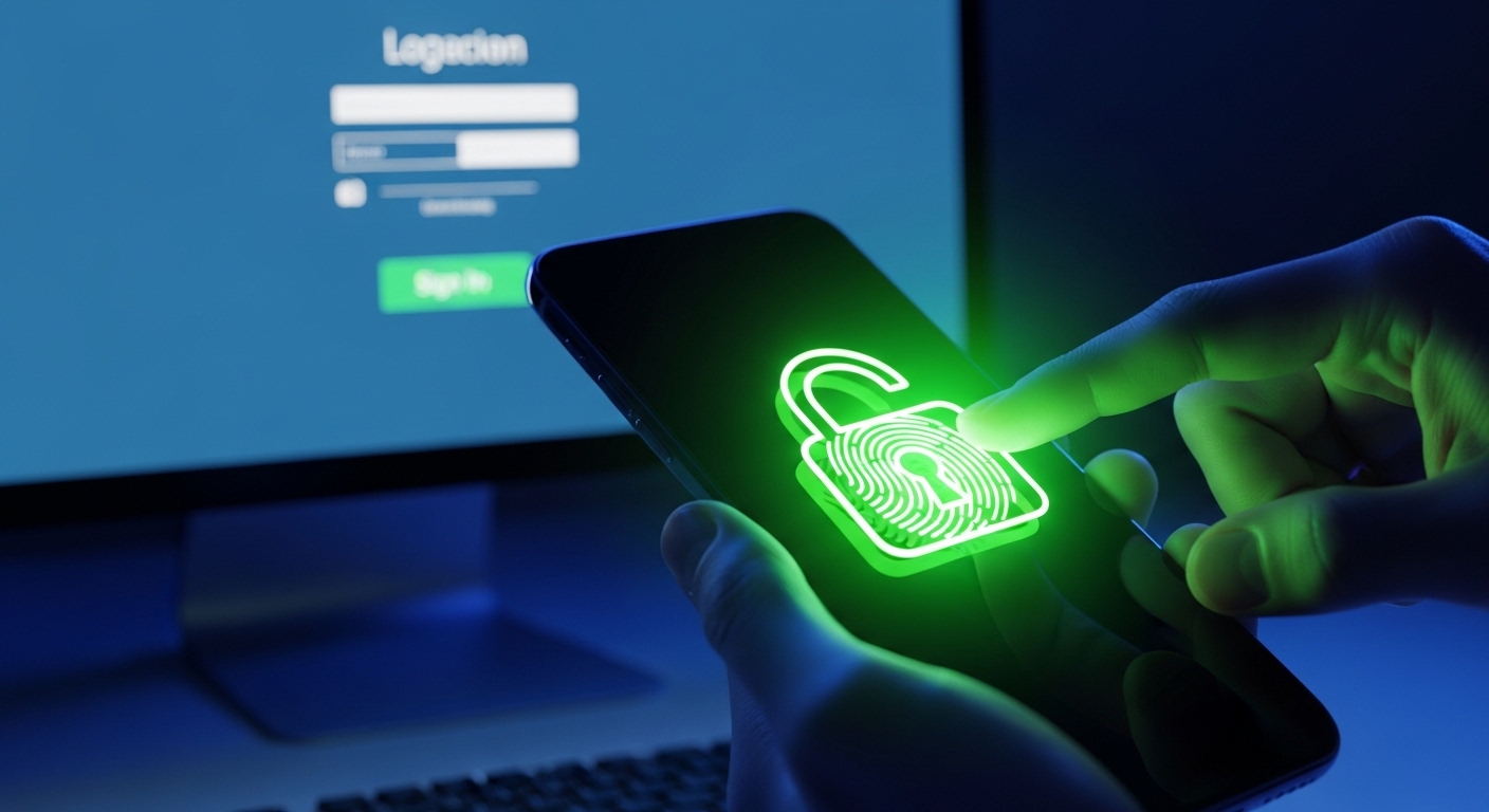 A smartphone displaying a digital padlock representing two-factor authentication security